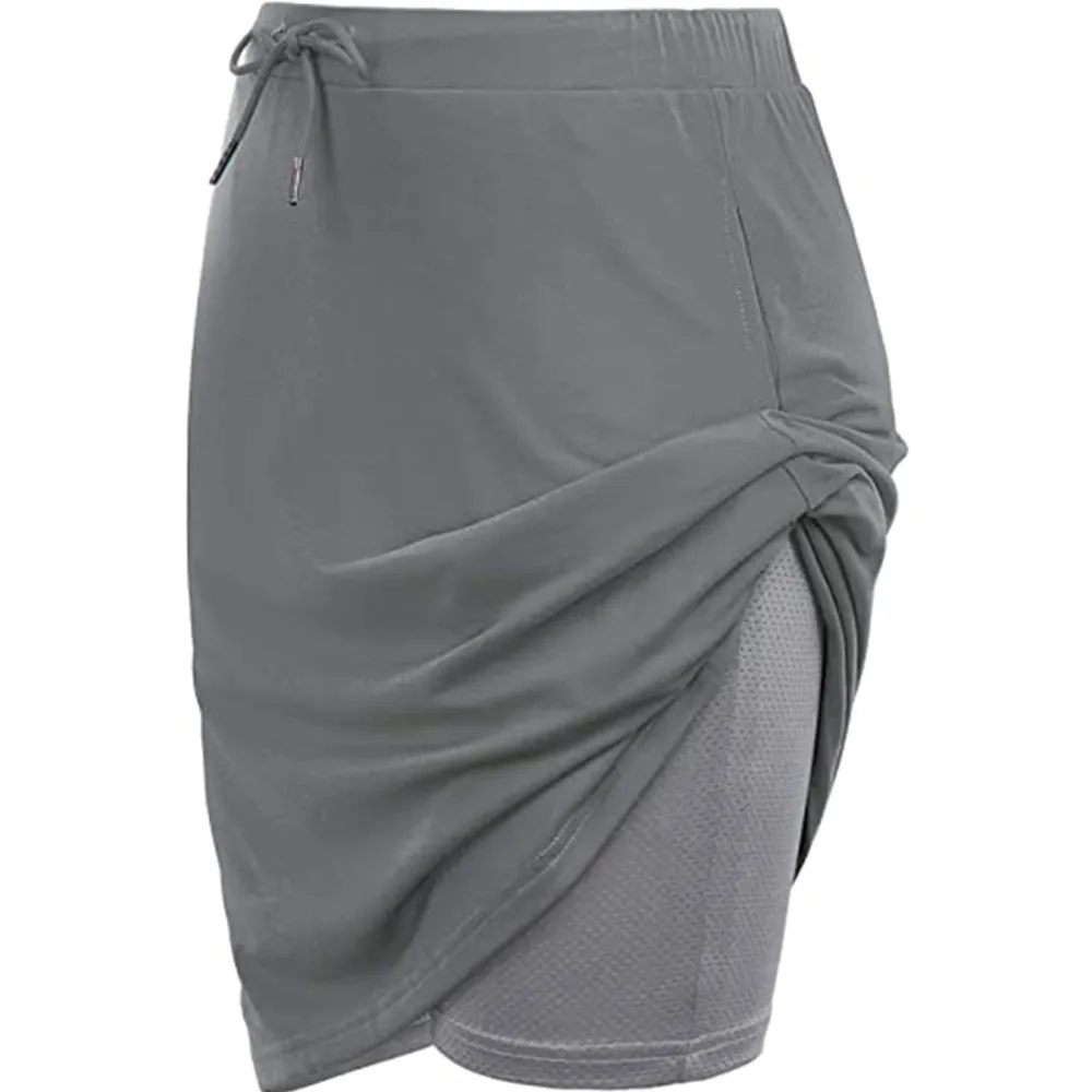 Supply Amazon  European And American Spring Summer Women's Wear Elegant Tied Solid Skirt Two-Layer Short Culottes display picture 26