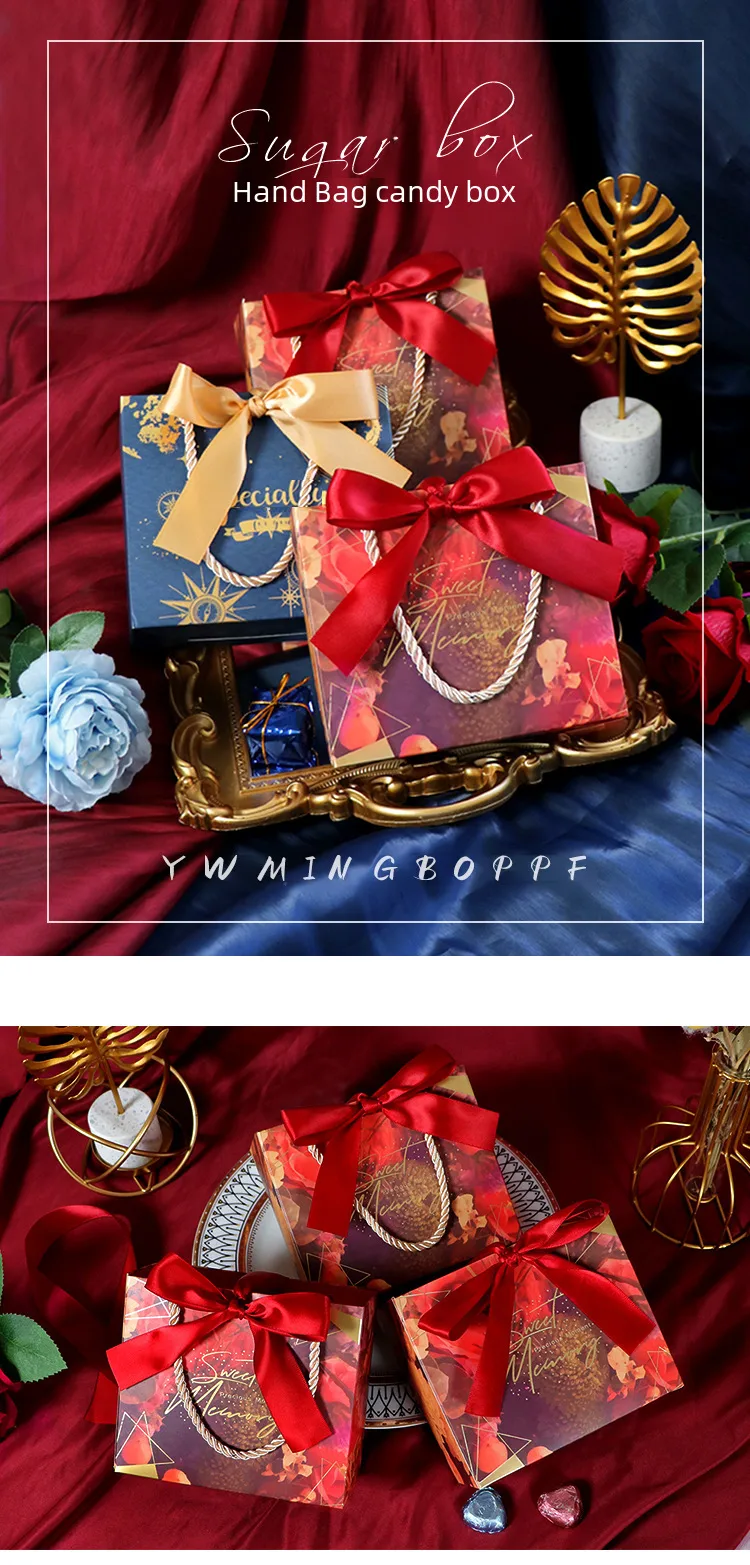 Wedding Candy Box High-end Portable Wedding Candy Box Ins Style Wedding Candy Box Empty Candy Bag display picture 1