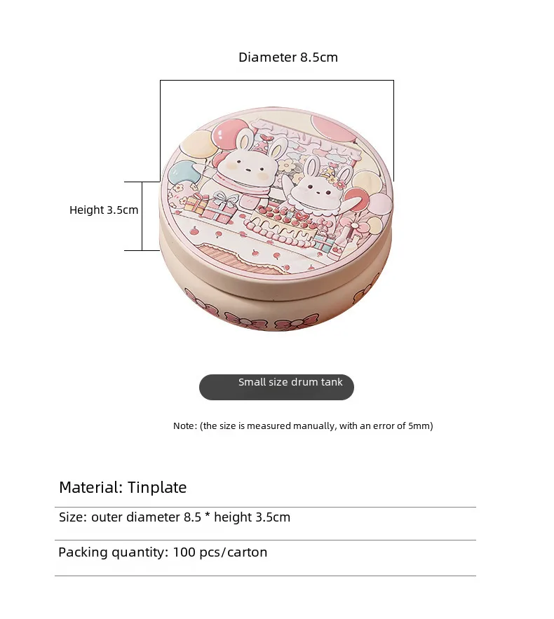 New Original Candy Box Three-dimensional Pattern Drum-shaped Jar Baby 100-day Candy Gift Box Fruit Tea Packaging Iron Box display picture 1