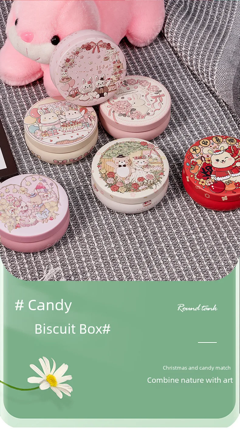 New Original Candy Box Three-dimensional Pattern Drum-shaped Jar Baby 100-day Candy Gift Box Fruit Tea Packaging Iron Box display picture 2