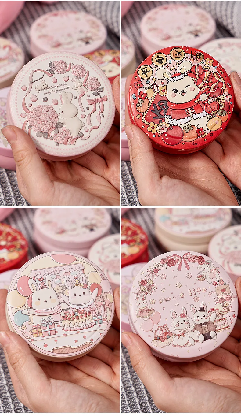 New Original Candy Box Three-dimensional Pattern Drum-shaped Jar Baby 100-day Candy Gift Box Fruit Tea Packaging Iron Box display picture 7
