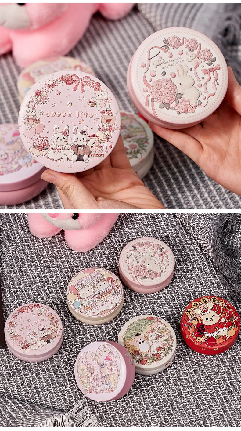 New Original Candy Box Three-dimensional Pattern Drum-shaped Jar Baby 100-day Candy Gift Box Fruit Tea Packaging Iron Box display picture 8