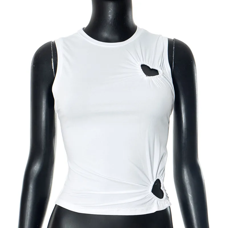 Women's T-shirt Sleeveless T-Shirts Fresh And Sweet Sweet Spicy Wind Solid Color display picture 25