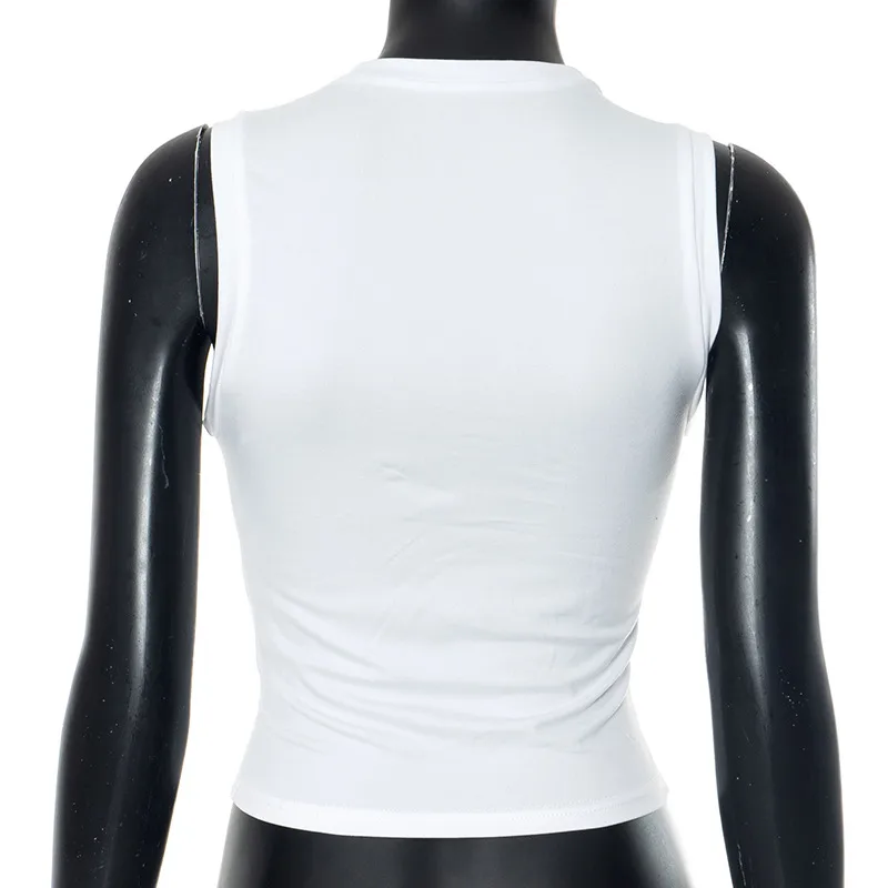 Women's T-shirt Sleeveless T-Shirts Fresh And Sweet Sweet Spicy Wind Solid Color display picture 28