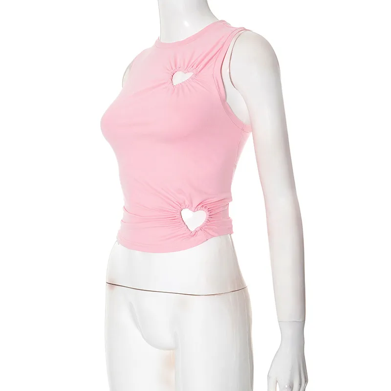 Women's T-shirt Sleeveless T-Shirts Fresh And Sweet Sweet Spicy Wind Solid Color display picture 35