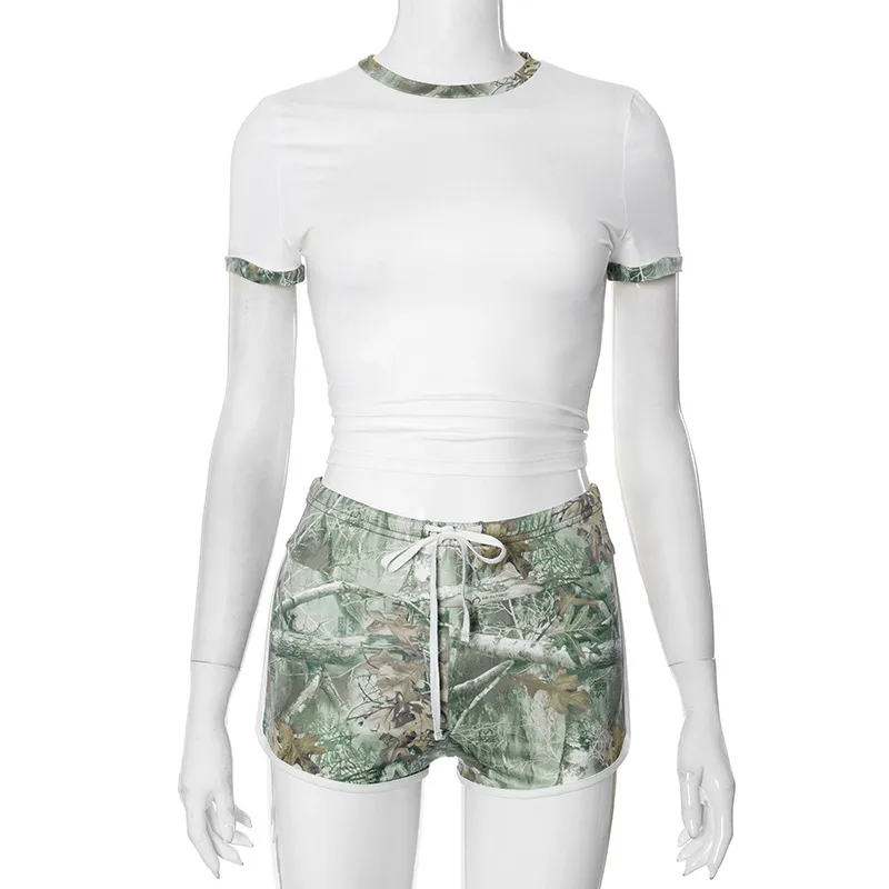 Weekend Women's Simple Style Geometric Spandex Polyester Shorts Co-ord Set Shorts Sets display picture 14