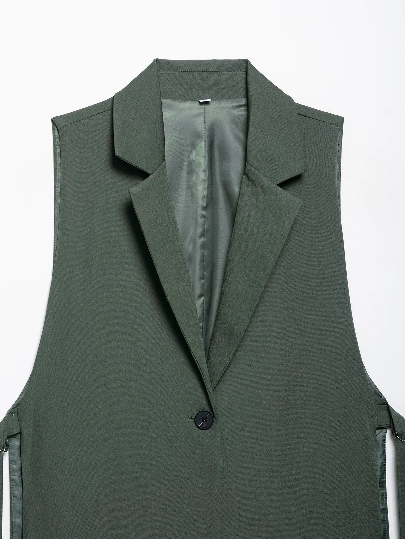 Women's Sleeveless Blazers Elegant Business Formal Solid Color display picture 4