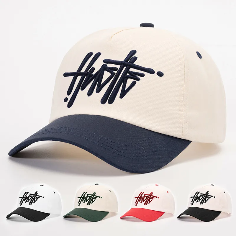 Unisex Casual Simple Style Streetwear Vocabulary Words/Name Color Block Embroidery Curved Eaves Baseball Cap display picture 1