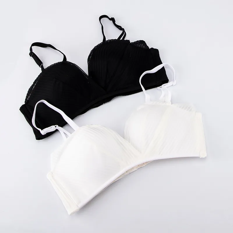 Solid Color Adjustable Sexy Comfort Bralette display picture 2