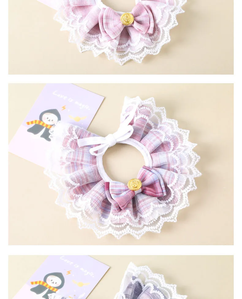 Pet Saliva Towel Cat Bow Lace Collar Dog Cute Princess Wind Decorative Scarf Supplies Wholesale display picture 2