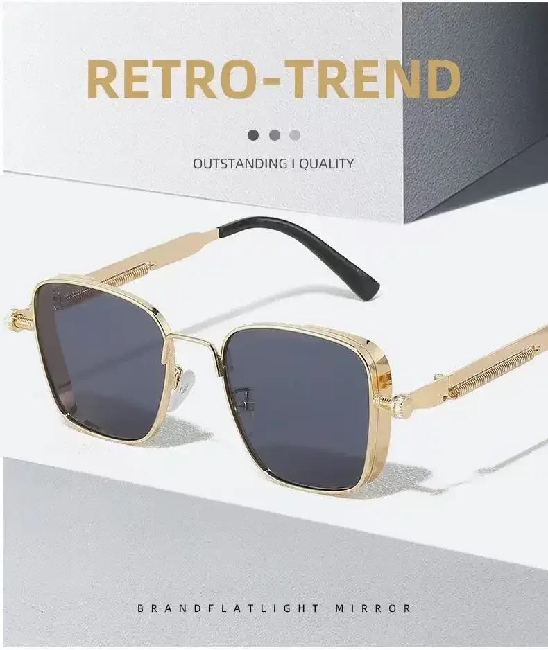 New  Retro Box Punk Steampunk Metal Foreign Trade Personalized Universal Fashion Sunglasses Batch display picture 3