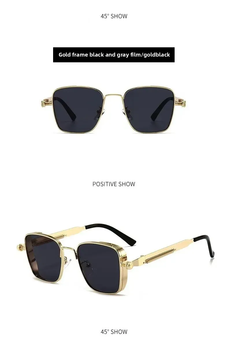 New  Retro Box Punk Steampunk Metal Foreign Trade Personalized Universal Fashion Sunglasses Batch display picture 8