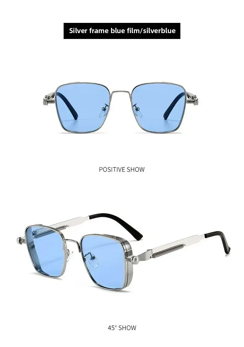New  Retro Box Punk Steampunk Metal Foreign Trade Personalized Universal Fashion Sunglasses Batch display picture 9