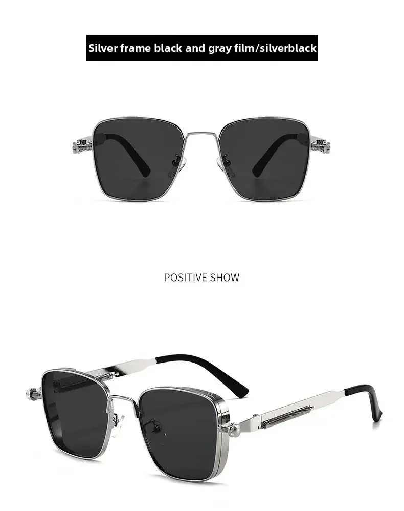 New  Retro Box Punk Steampunk Metal Foreign Trade Personalized Universal Fashion Sunglasses Batch display picture 10
