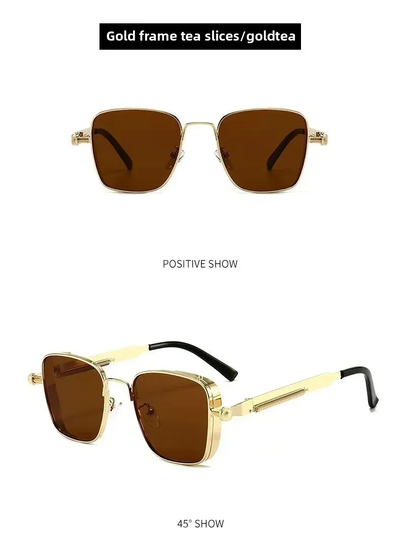 New  Retro Box Punk Steampunk Metal Foreign Trade Personalized Universal Fashion Sunglasses Batch display picture 13