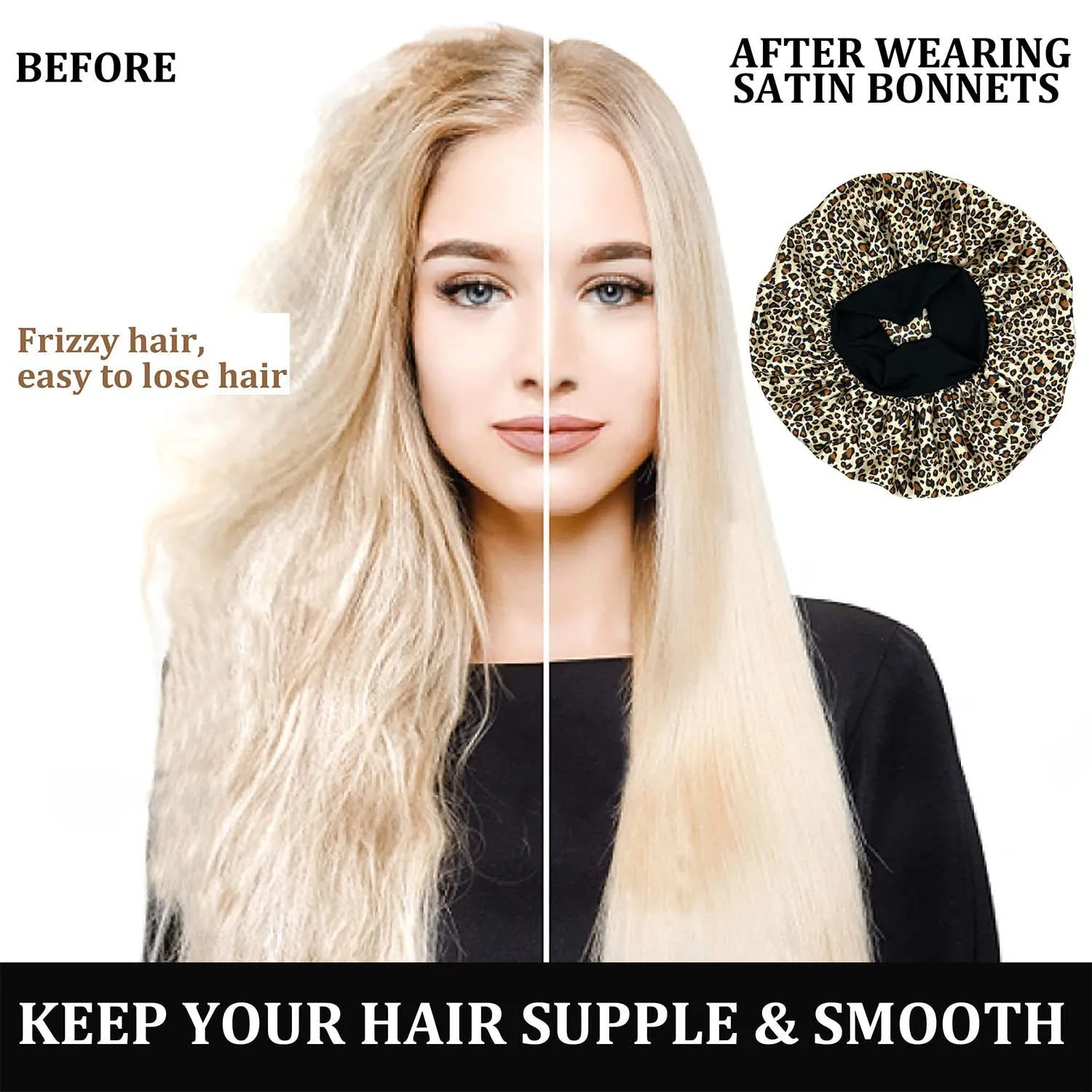 Hot Sale Printed Wide-brimmed Nightcap Hair Condiment Hat Leopard Print Sal Hair Loss Elastic Chemotherapy Cap Round Hat display picture 4