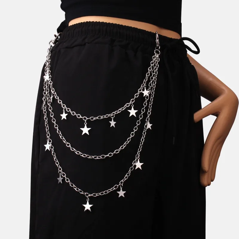 New Style All-match Five-pointed Star Pendant Chain Trendy Hip-hop Men's And Women's Jeans Waist Chain Fashion Ins Style Accessories display picture 4