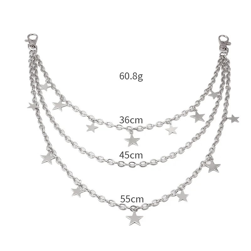 New Style All-match Five-pointed Star Pendant Chain Trendy Hip-hop Men's And Women's Jeans Waist Chain Fashion Ins Style Accessories display picture 2