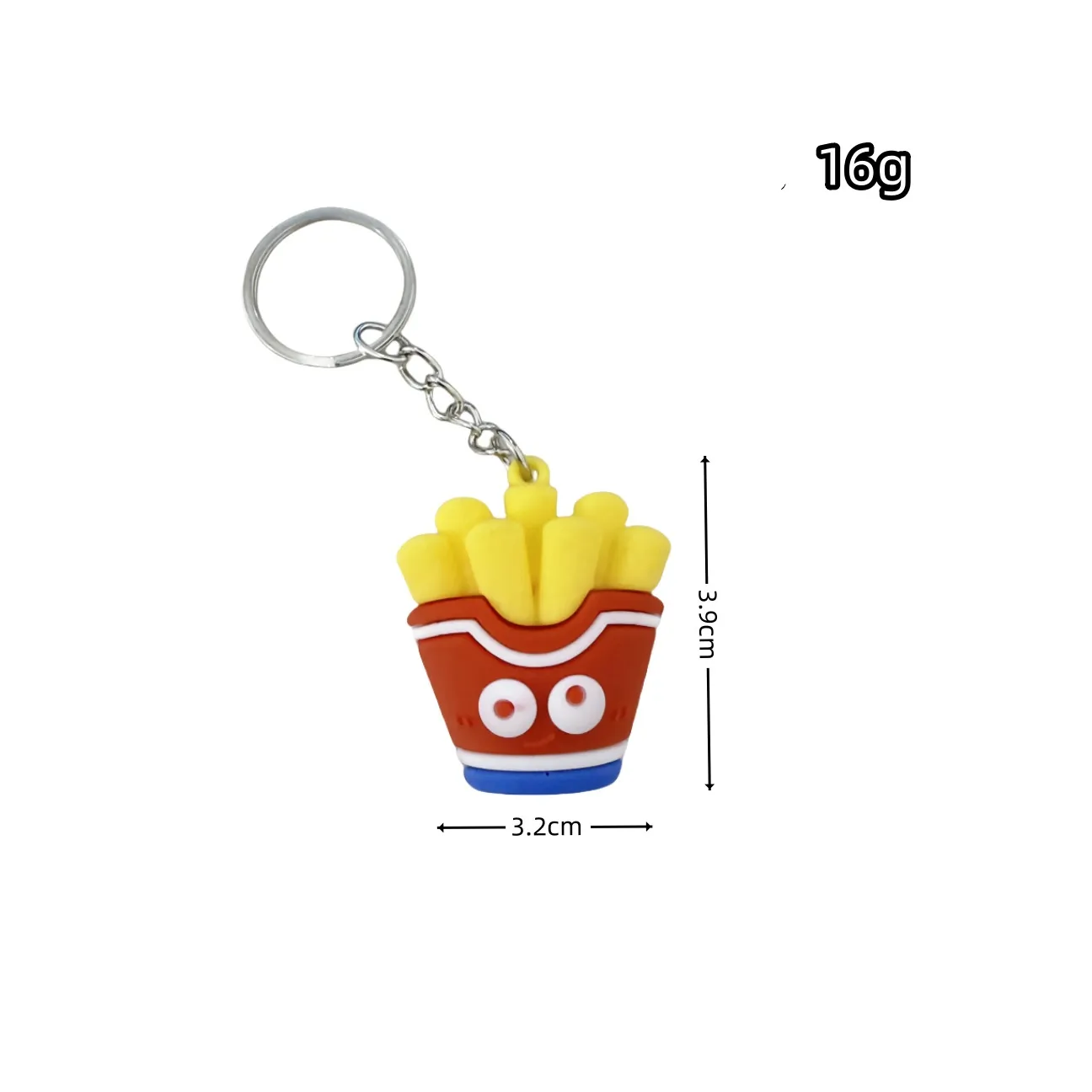 Cartoon Funny Hamburger Fries Simulation Food Keychain Cute Bag Car Hanging Funny Push Small Gifts display picture 1