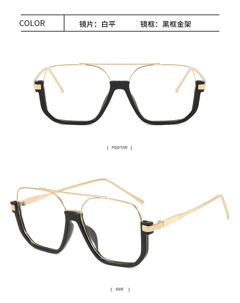 Manufacturers Europe And The United States New Sunglasses Large Frame Thin Face Double Beam Anti-ultraviolet Glasses Sunglasses Women display picture 8