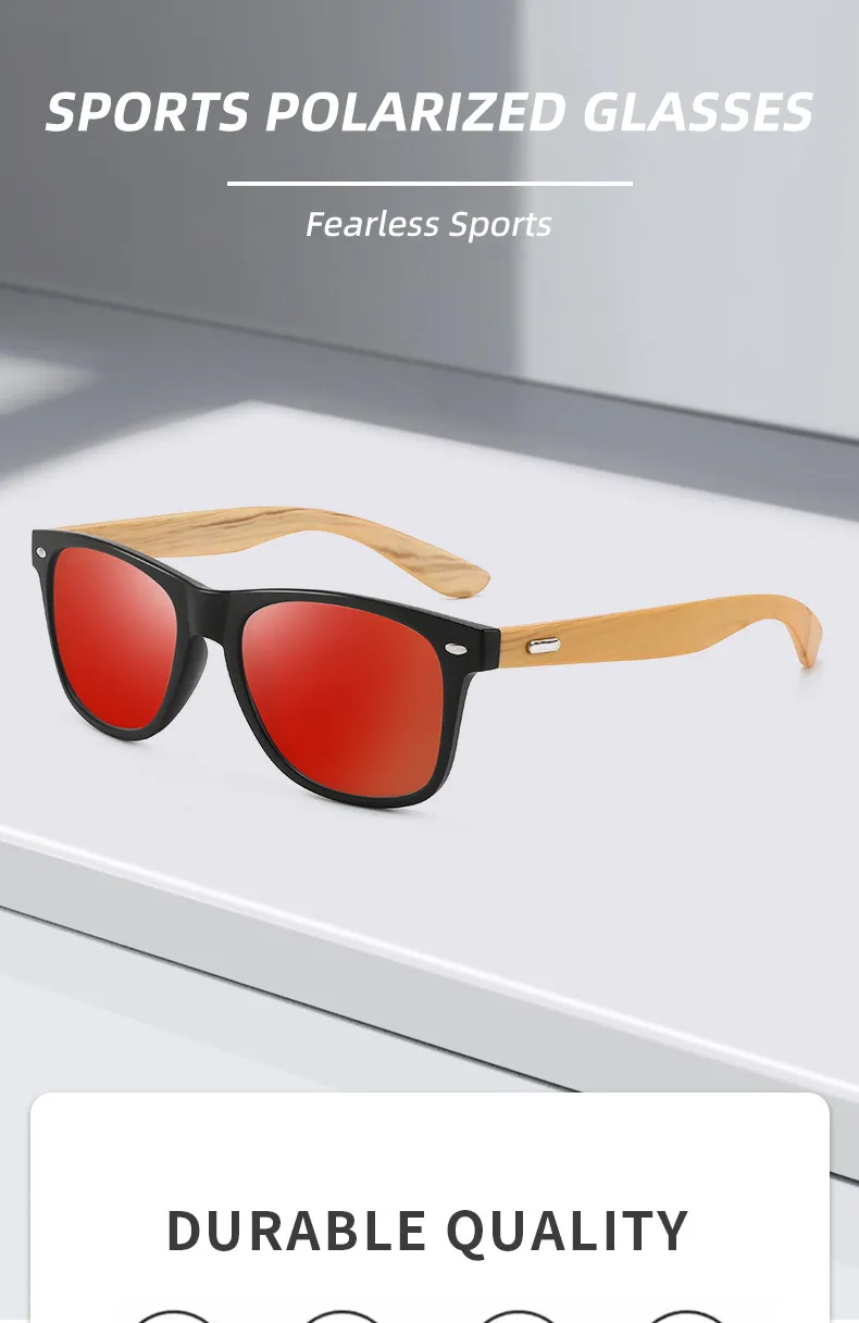 New   Explosions Fashion Outdoor Sunglasses Rice Nail Anti-Moso Bamboo Leg Sunglasses Retro Glasses For Men And Women display picture 1
