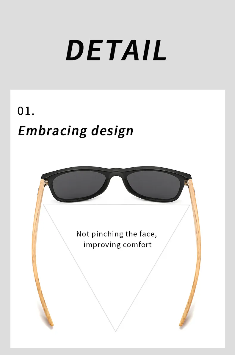 New   Explosions Fashion Outdoor Sunglasses Rice Nail Anti-Moso Bamboo Leg Sunglasses Retro Glasses For Men And Women display picture 3