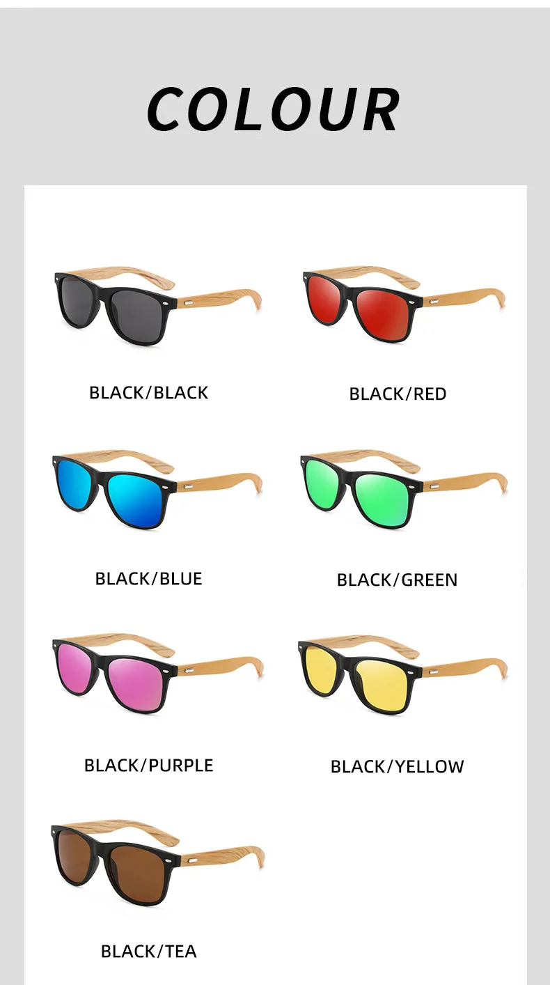 New   Explosions Fashion Outdoor Sunglasses Rice Nail Anti-Moso Bamboo Leg Sunglasses Retro Glasses For Men And Women display picture 8