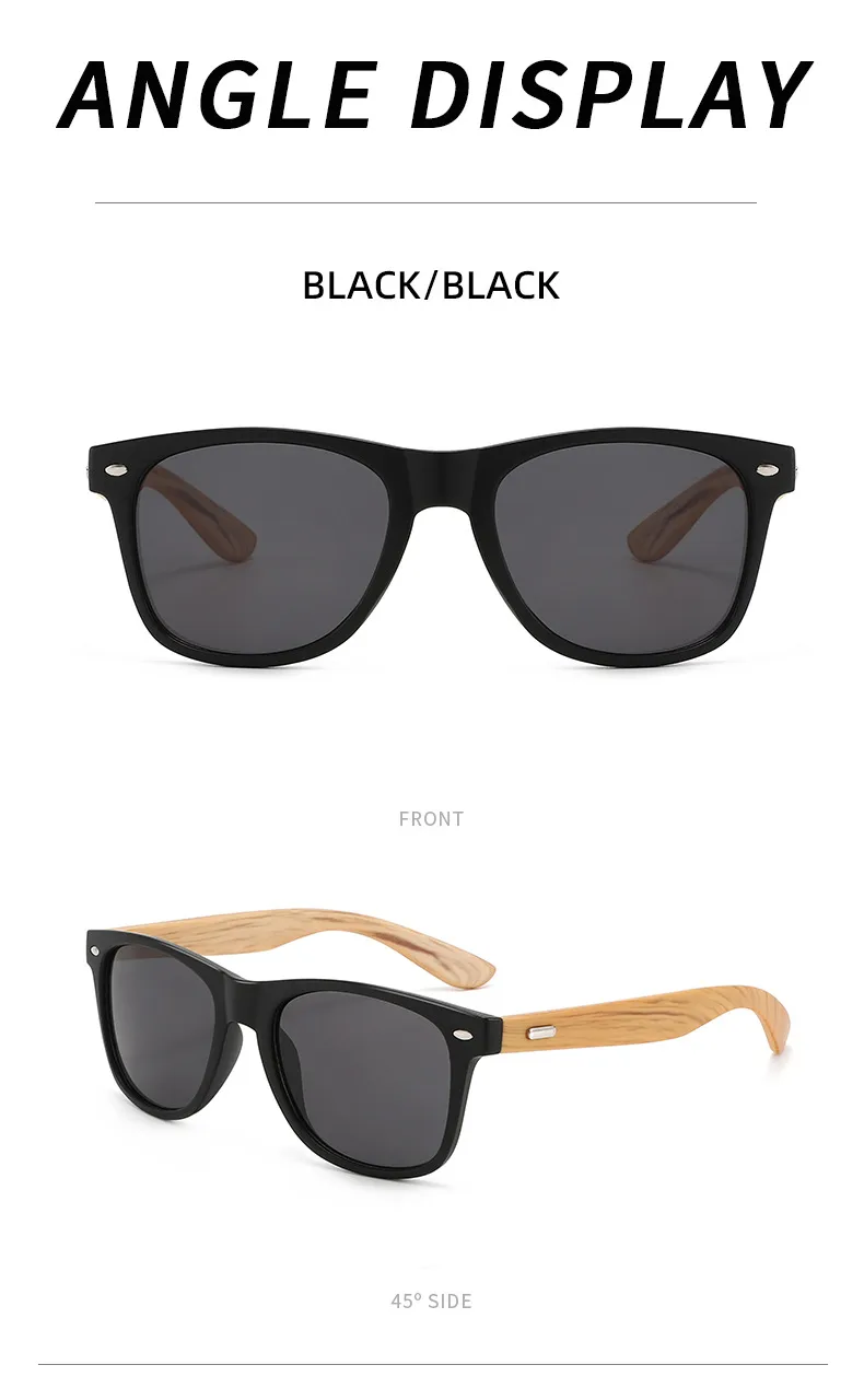 New   Explosions Fashion Outdoor Sunglasses Rice Nail Anti-Moso Bamboo Leg Sunglasses Retro Glasses For Men And Women display picture 9