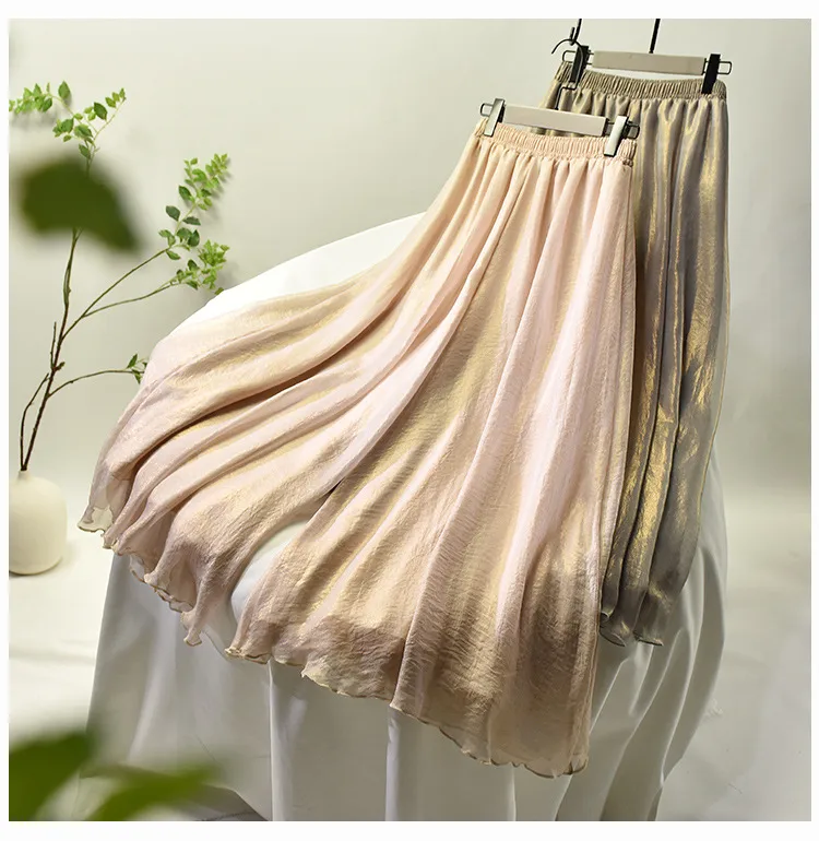 Spring Chinese Antique Casual Elegant Fairy Style Tulle Hanfu Wide Leg Pants Fairy Pants Chiffon Pants Women's Plus Size display picture 2