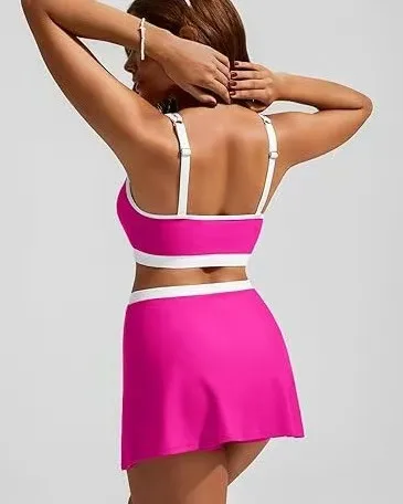 Swimsuit Women's Pure Color Camisole Sports Style Bikini Split Two-Piece Suit  Bikini display picture 2