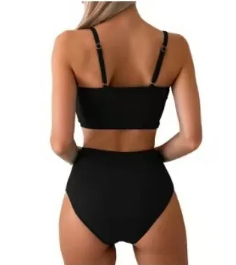 Swimsuit Women's Pure Color Camisole Sports Style Bikini Split Two-Piece Suit  Bikini display picture 7