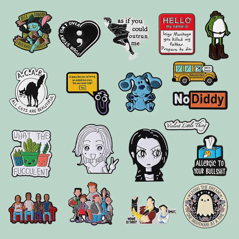 Creative Badge Suit Series English Pin Accessories All-match Personality Combination Multi-style Metal Brooch display picture 12