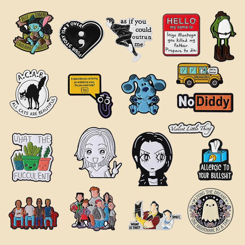 Creative Badge Suit Series English Pin Accessories All-match Personality Combination Multi-style Metal Brooch display picture 14