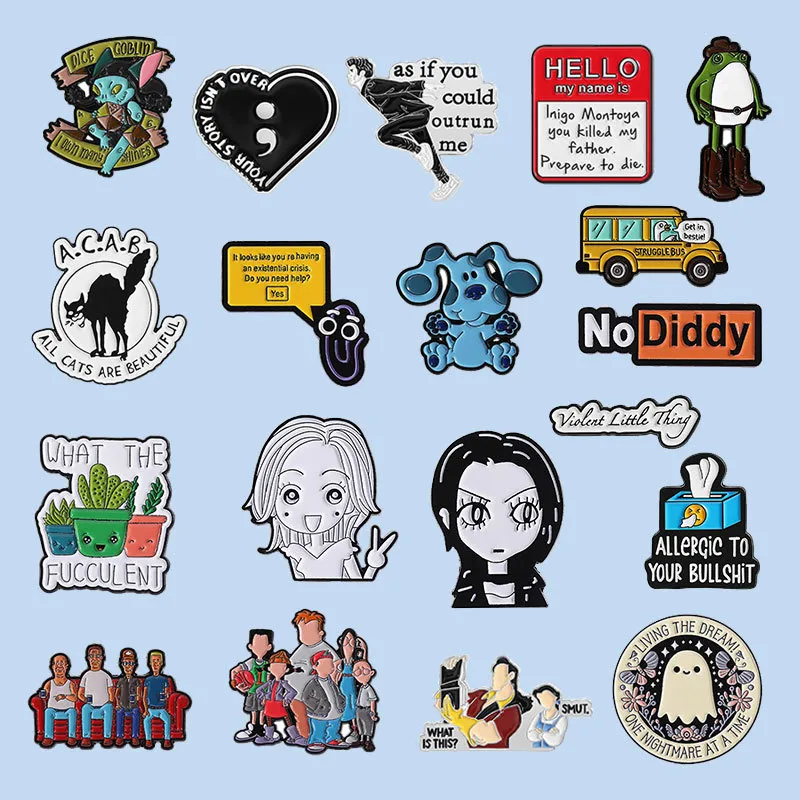Creative Badge Suit Series English Pin Accessories All-match Personality Combination Multi-style Metal Brooch display picture 15
