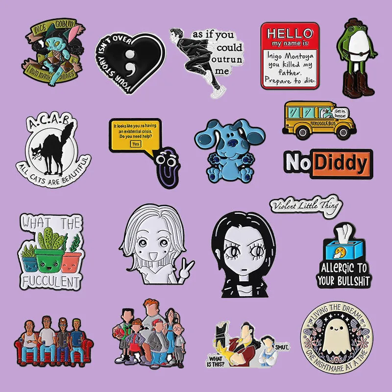 Creative Badge Suit Series English Pin Accessories All-match Personality Combination Multi-style Metal Brooch display picture 13