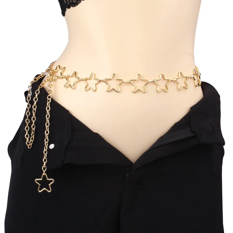 Ornament Simple Fashion Hollowed-out Five-Pointed Star Hot Girl Waist Chain Personality All-Match XINGX Body Chains Accessories display picture 2