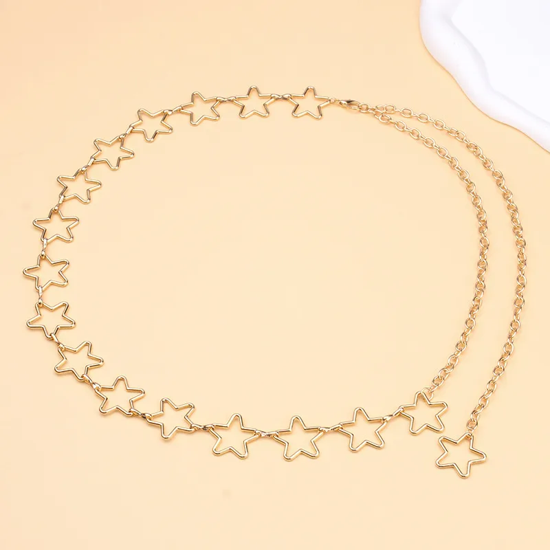 Ornament Simple Fashion Hollowed-out Five-Pointed Star Hot Girl Waist Chain Personality All-Match XINGX Body Chains Accessories display picture 4