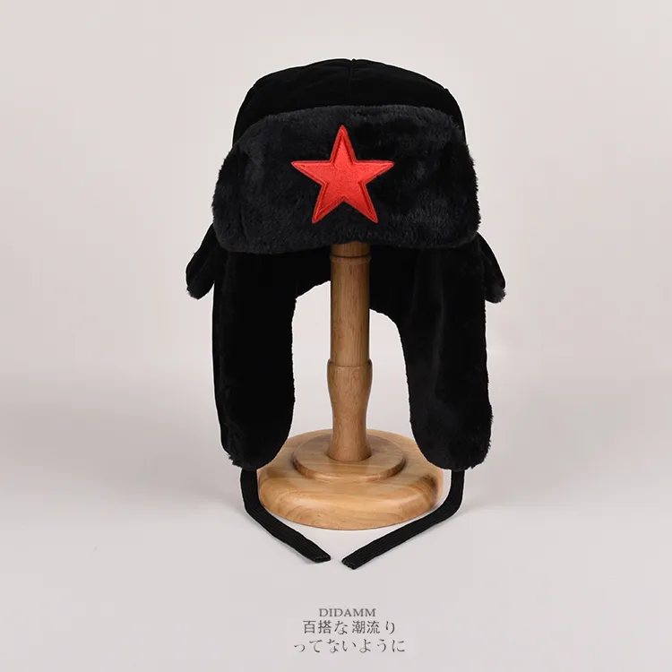 Lei Feng Hat Men's Winter Velvet Thick Cotton Hat Women's Cycling Ear Protectors Warm Northeast Train Head Hat Foreign Trade display picture 2