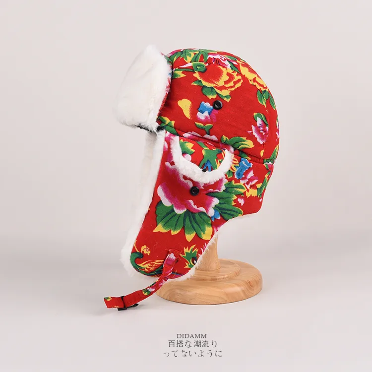 Lei Feng Hat Men's Winter Velvet Thick Cotton Hat Women's Cycling Ear Protectors Warm Northeast Train Head Hat Foreign Trade display picture 9