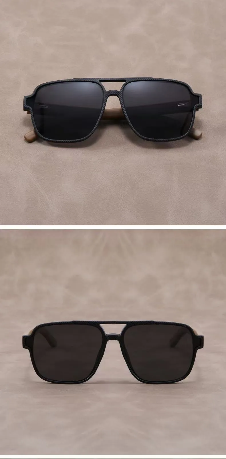 New Men's  Polarized Personalized Handmade Imitation Bamboo Wood Fashionable And Versatile Anti-Uv Ultra-Light Sunglasses Wholesale display picture 2