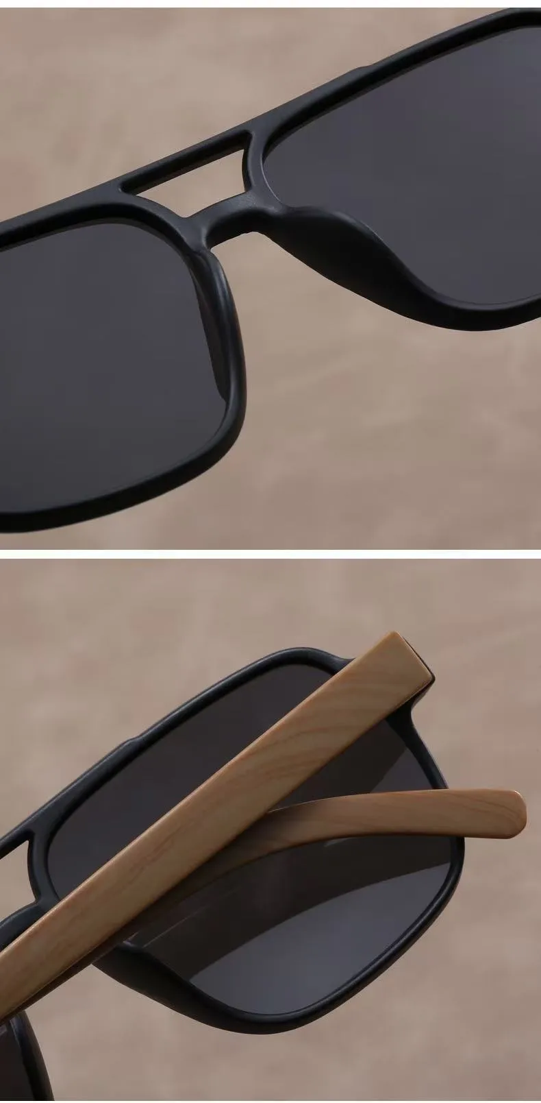 New Men's  Polarized Personalized Handmade Imitation Bamboo Wood Fashionable And Versatile Anti-Uv Ultra-Light Sunglasses Wholesale display picture 5