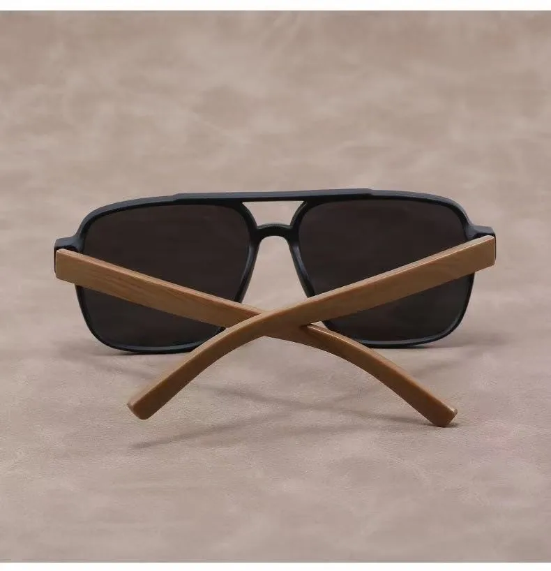 New Men's  Polarized Personalized Handmade Imitation Bamboo Wood Fashionable And Versatile Anti-Uv Ultra-Light Sunglasses Wholesale display picture 6
