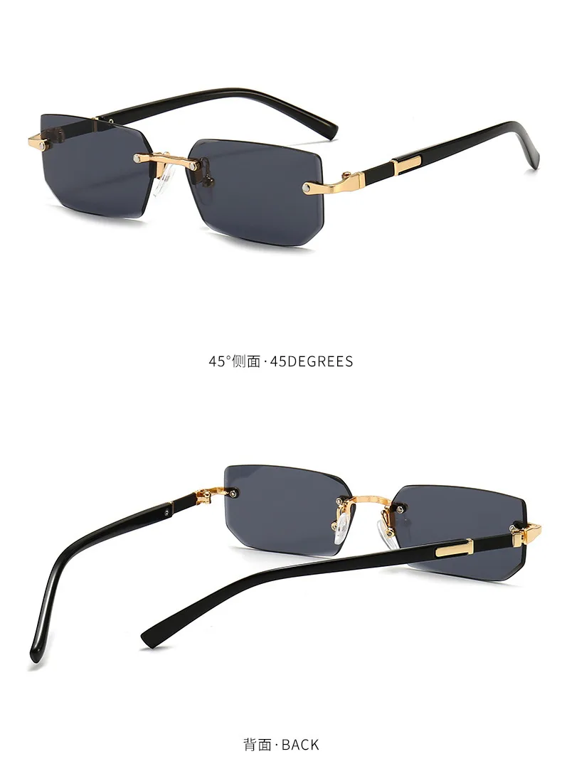 New Arrival Frameless Fashion Sunglasses  Trendy Cut-Edge Sunglasses Personalized Jelly Color Sunglasses Frameless Sunglasses display picture 2