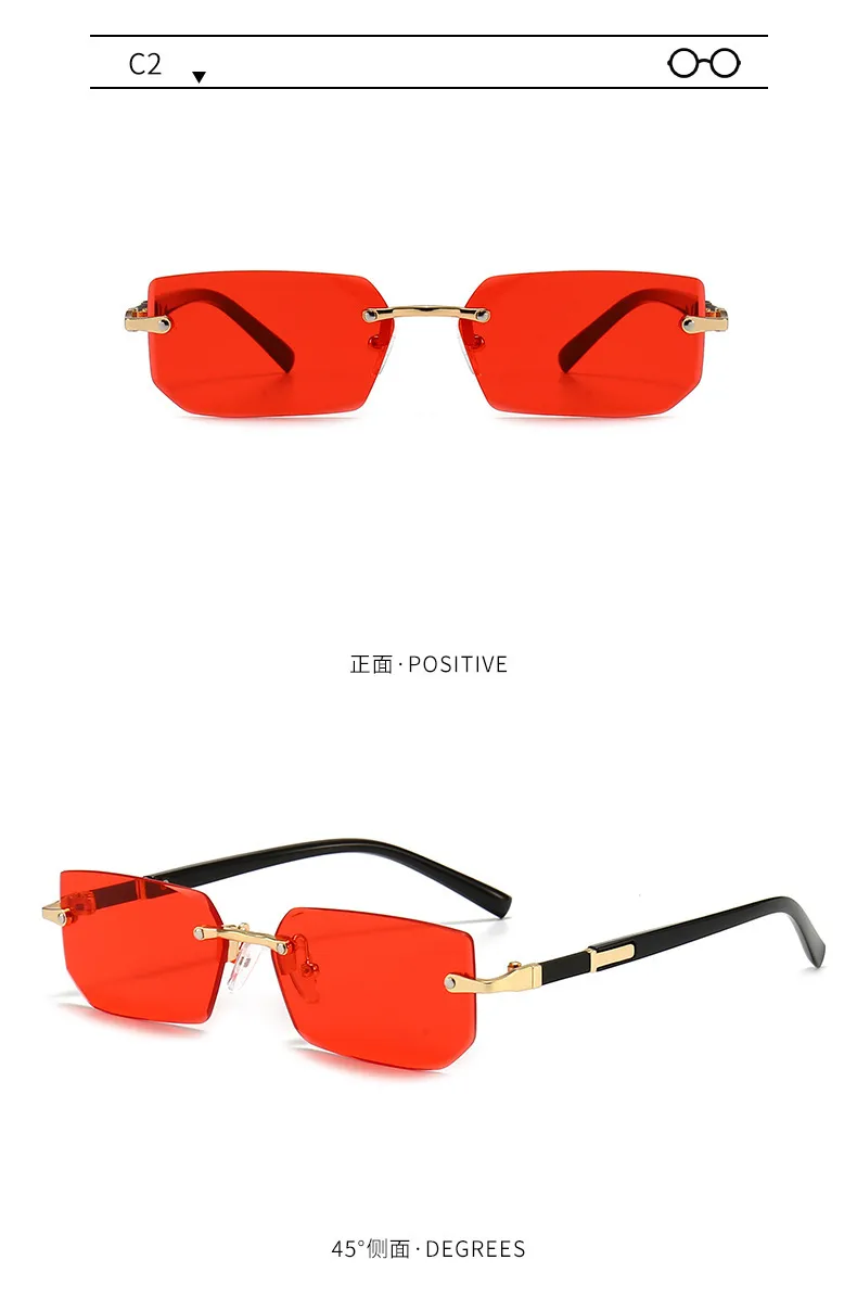 New Arrival Frameless Fashion Sunglasses  Trendy Cut-Edge Sunglasses Personalized Jelly Color Sunglasses Frameless Sunglasses display picture 3