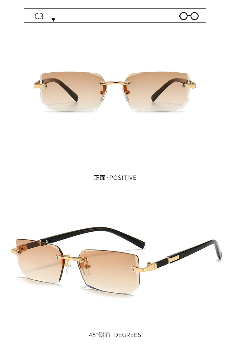 New Arrival Frameless Fashion Sunglasses  Trendy Cut-Edge Sunglasses Personalized Jelly Color Sunglasses Frameless Sunglasses display picture 4
