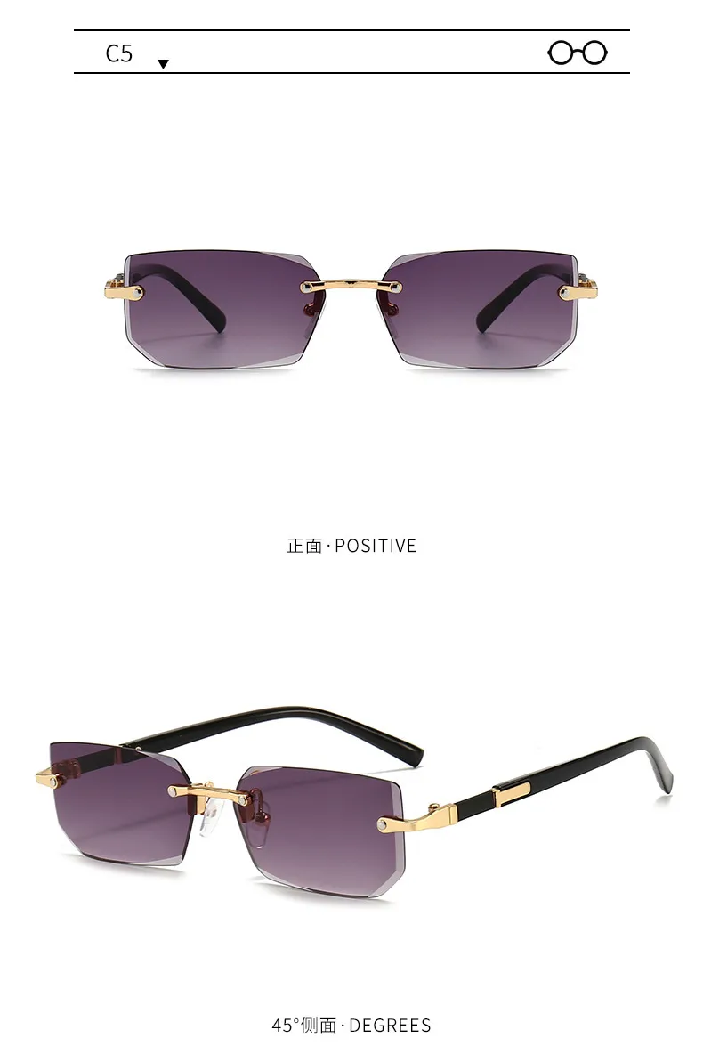 New Arrival Frameless Fashion Sunglasses  Trendy Cut-Edge Sunglasses Personalized Jelly Color Sunglasses Frameless Sunglasses display picture 6