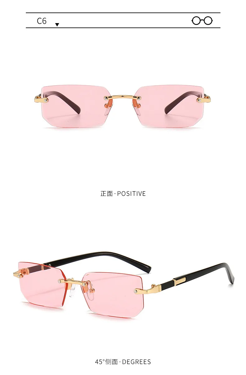 New Arrival Frameless Fashion Sunglasses  Trendy Cut-Edge Sunglasses Personalized Jelly Color Sunglasses Frameless Sunglasses display picture 7