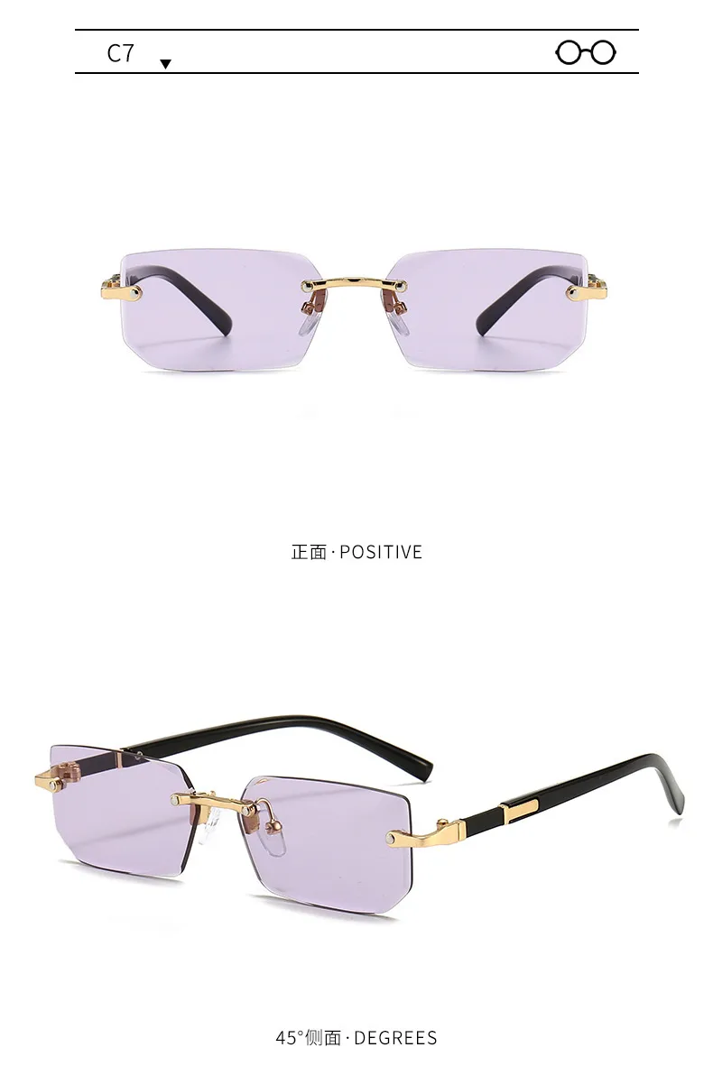 New Arrival Frameless Fashion Sunglasses  Trendy Cut-Edge Sunglasses Personalized Jelly Color Sunglasses Frameless Sunglasses display picture 8