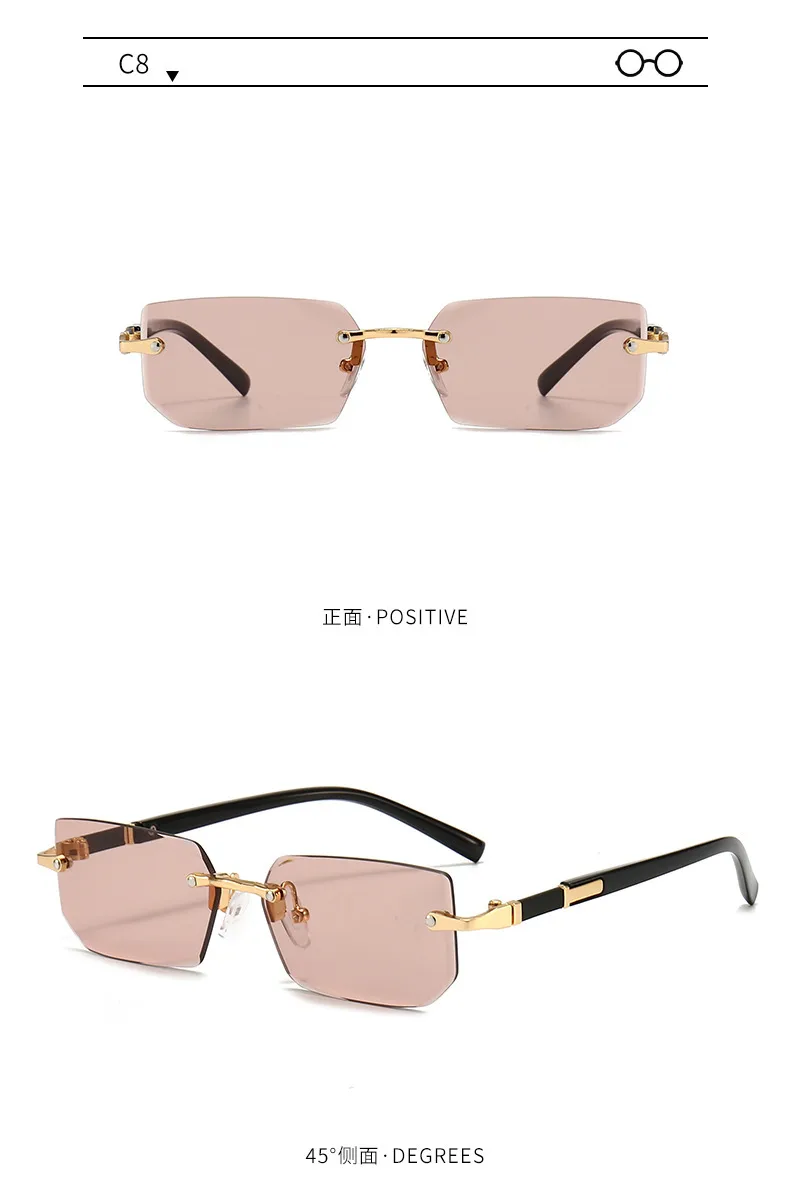 New Arrival Frameless Fashion Sunglasses  Trendy Cut-Edge Sunglasses Personalized Jelly Color Sunglasses Frameless Sunglasses display picture 9
