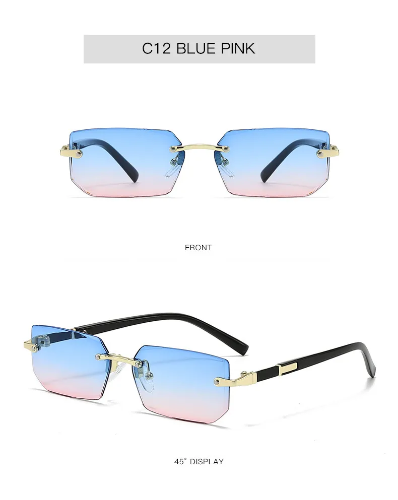 New Arrival Frameless Fashion Sunglasses  Trendy Cut-Edge Sunglasses Personalized Jelly Color Sunglasses Frameless Sunglasses display picture 13
